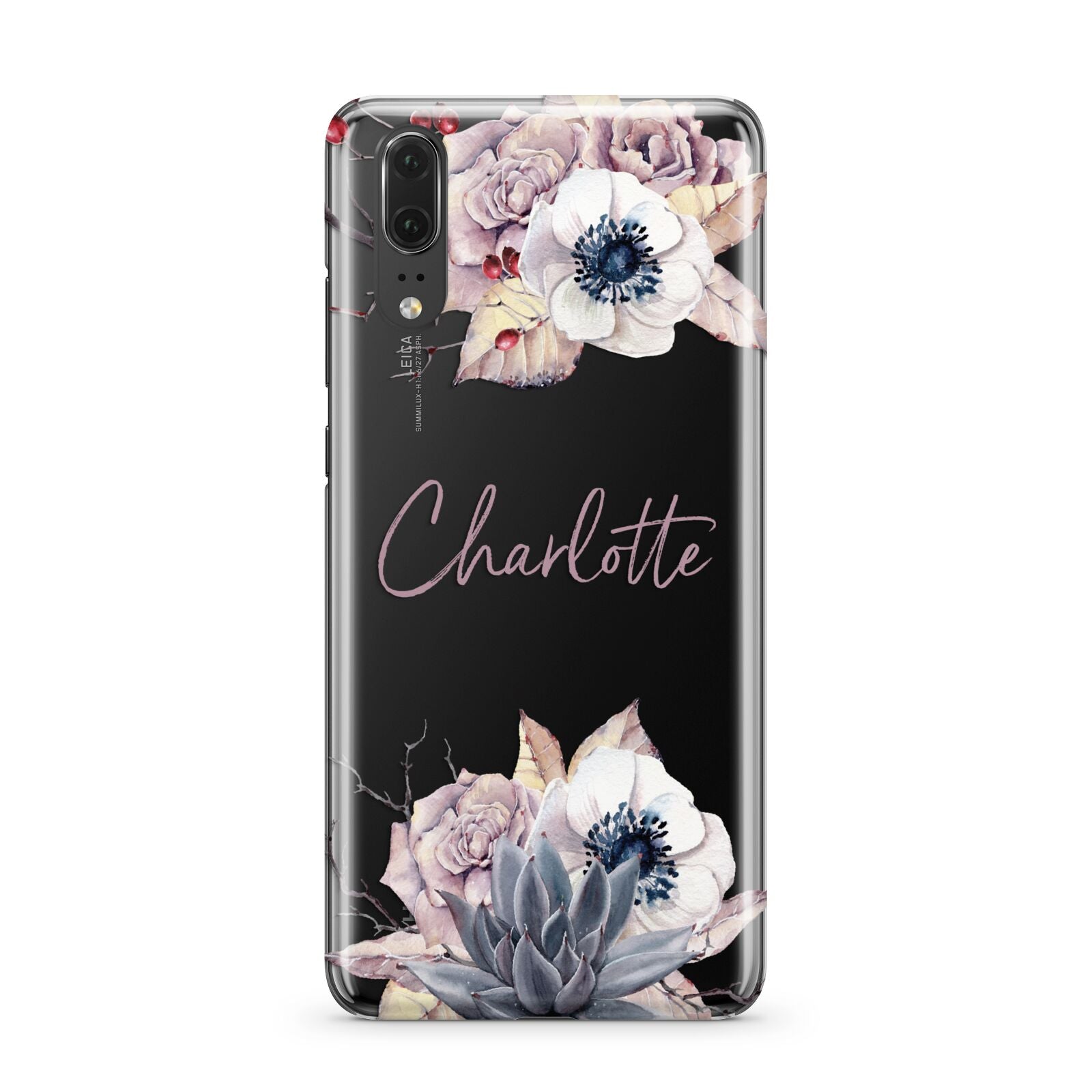 Personalised Autumn Floral Huawei P20 Phone Case