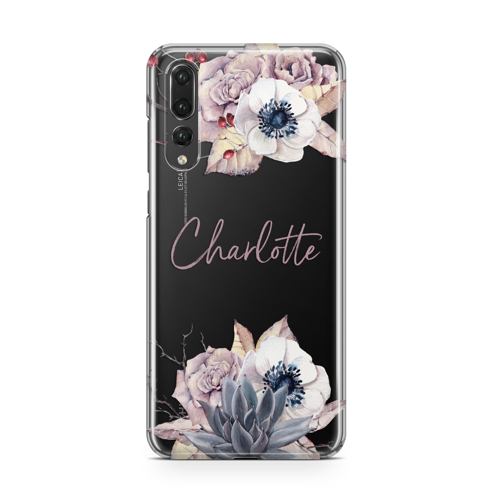 Personalised Autumn Floral Huawei P20 Pro Phone Case