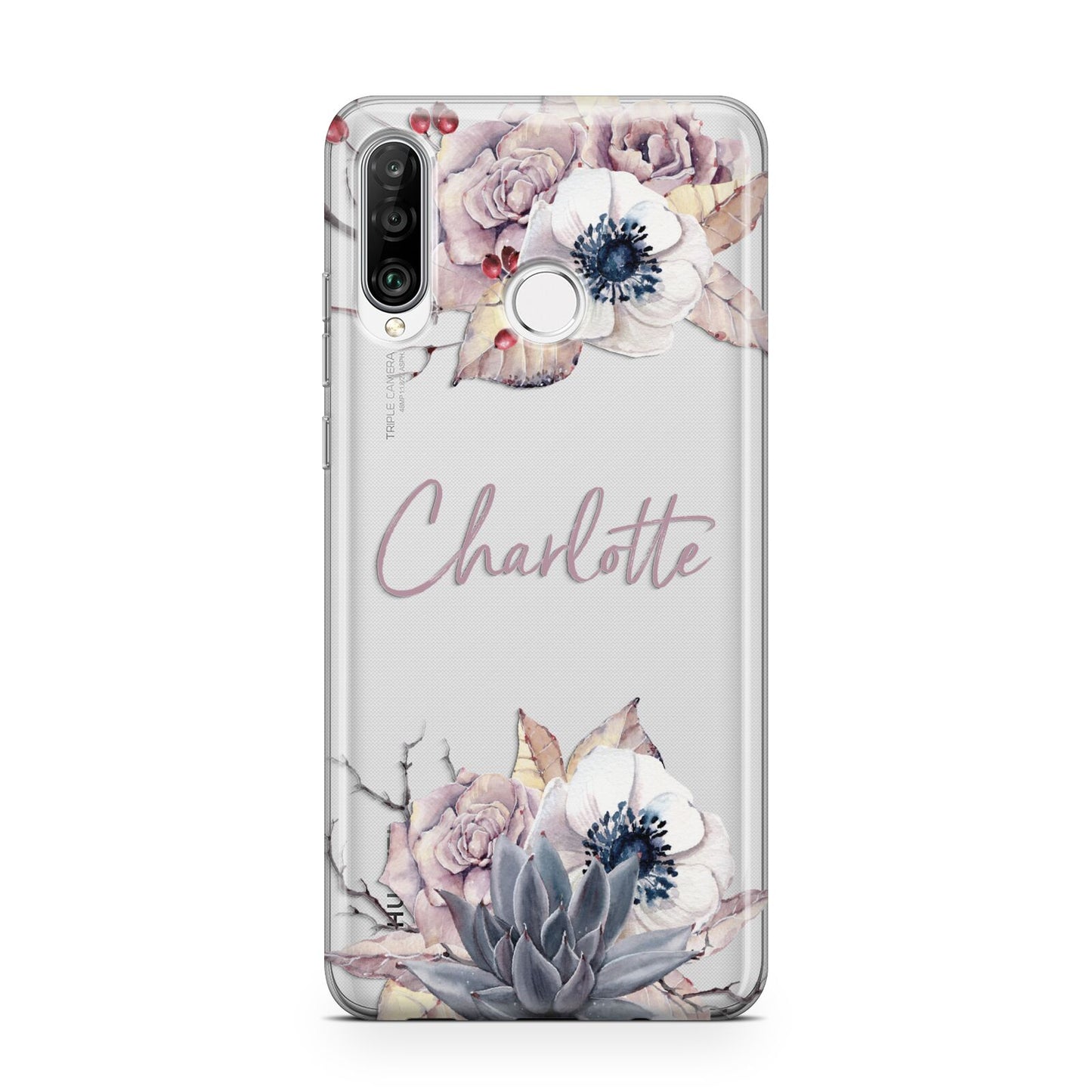 Personalised Autumn Floral Huawei P30 Lite Phone Case