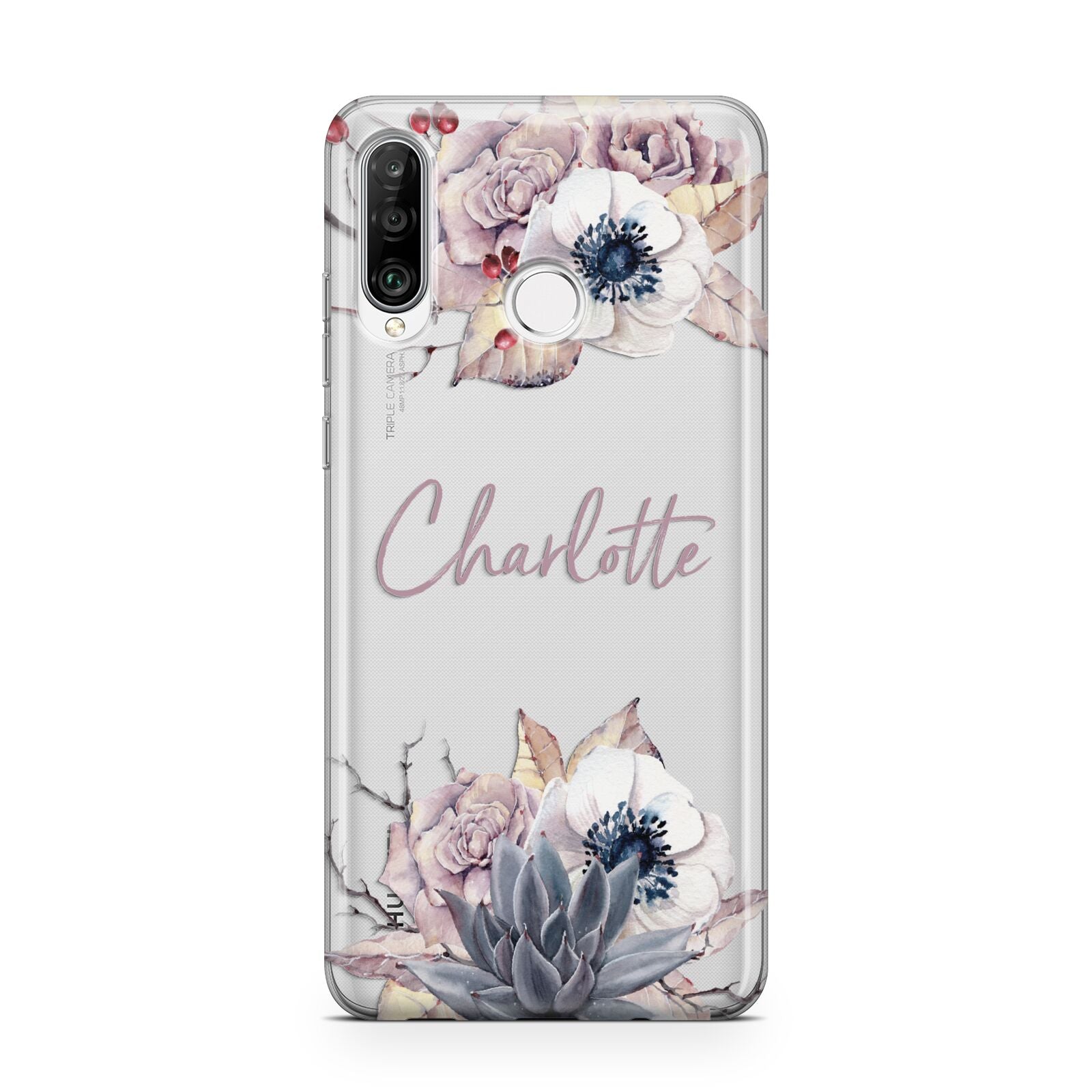 Personalised Autumn Floral Huawei P30 Lite Phone Case