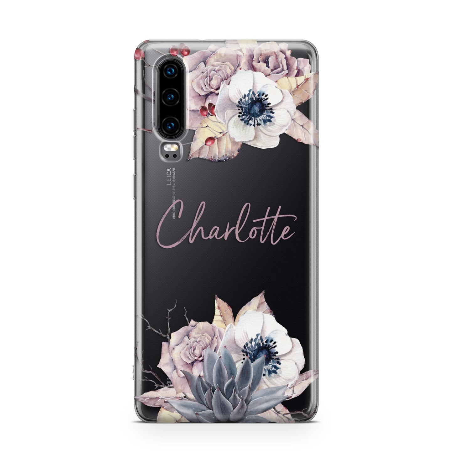 Personalised Autumn Floral Huawei P30 Phone Case