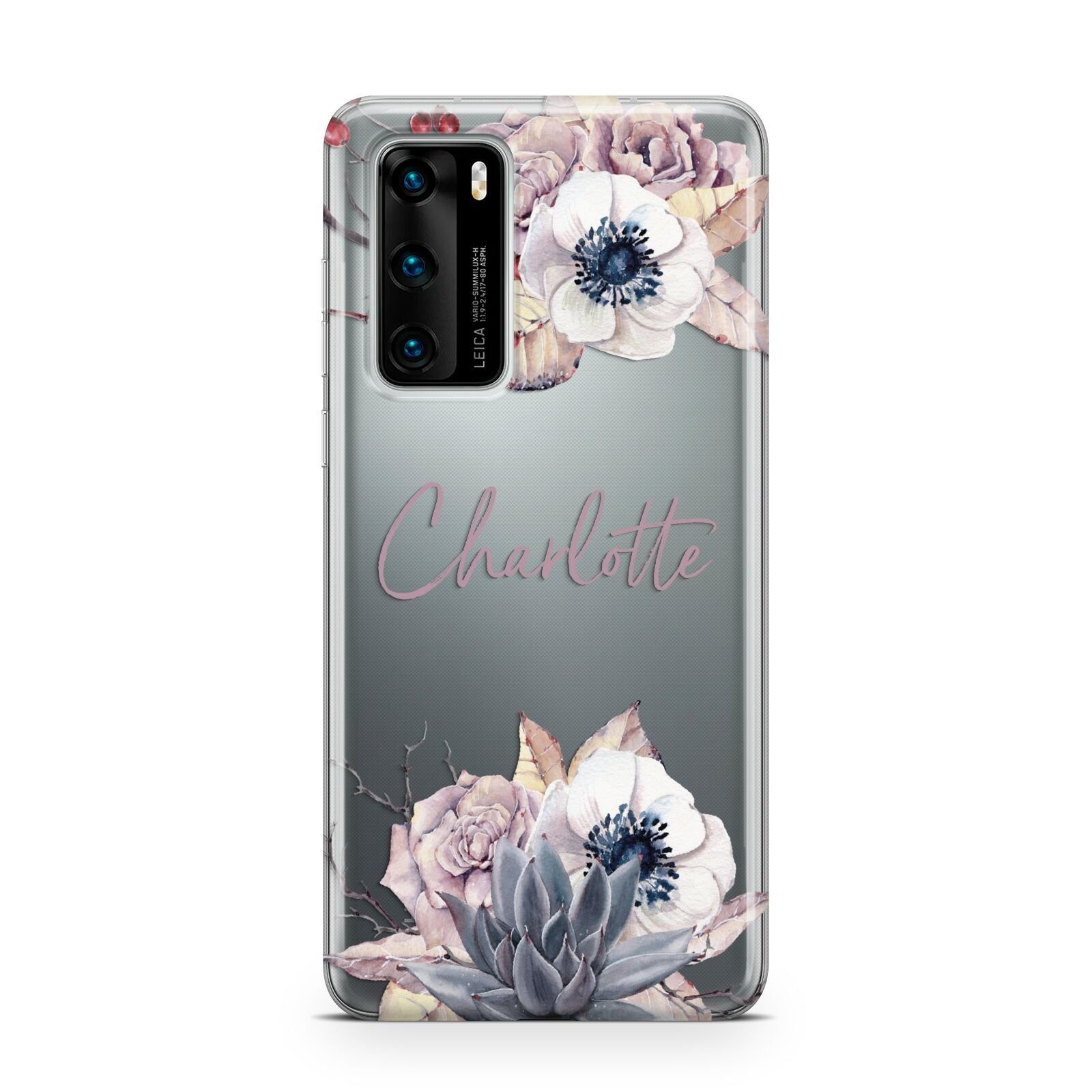 Personalised Autumn Floral Huawei P40 Phone Case