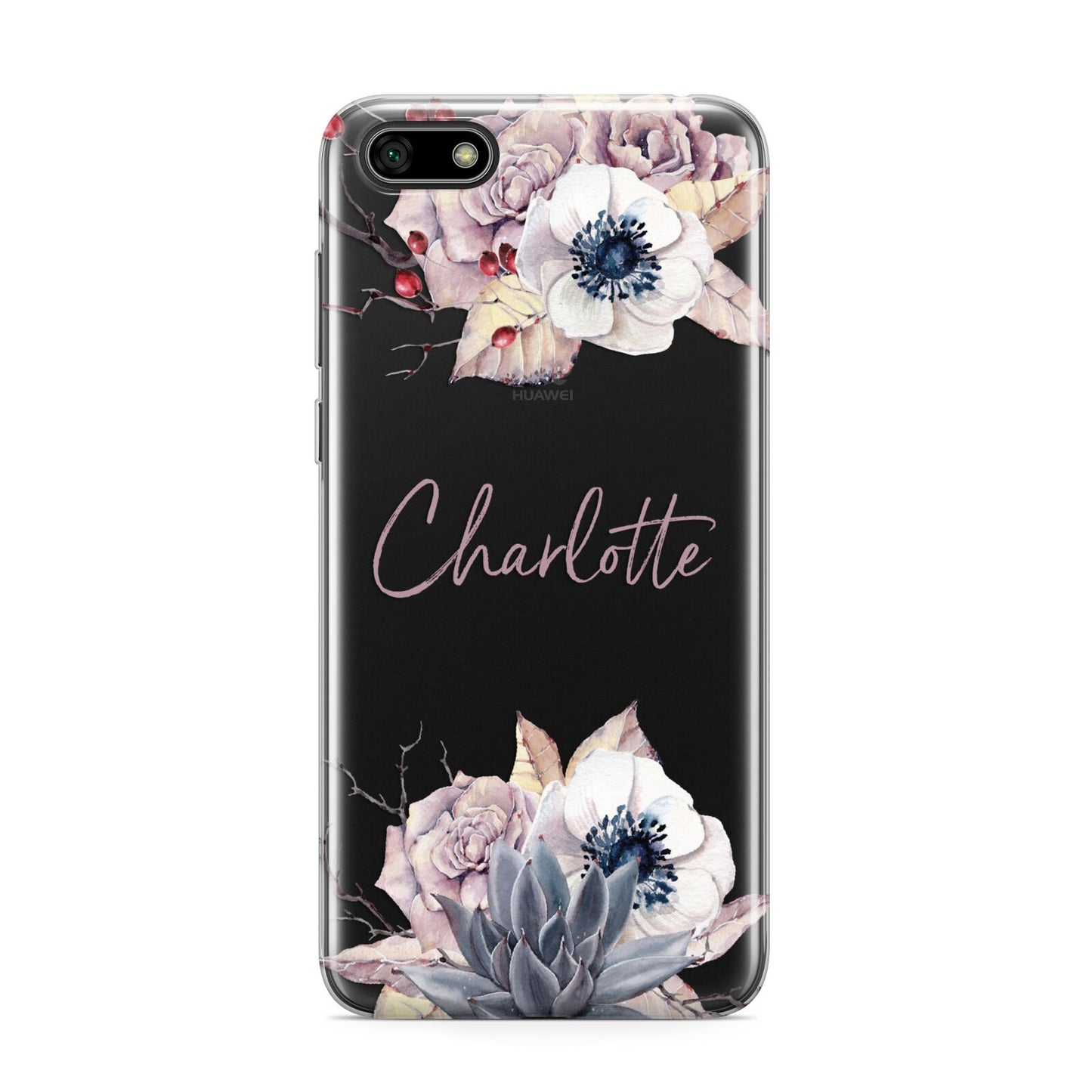 Personalised Autumn Floral Huawei Y5 Prime 2018 Phone Case