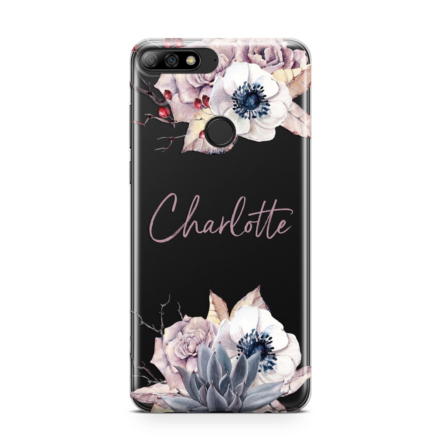 Personalised Autumn Floral Huawei Y7 2018