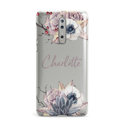 Personalised Autumn Floral Nokia Case