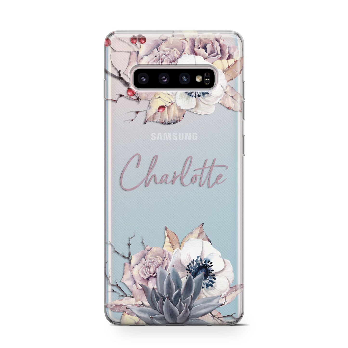 Personalised Autumn Floral Protective Samsung Galaxy Case