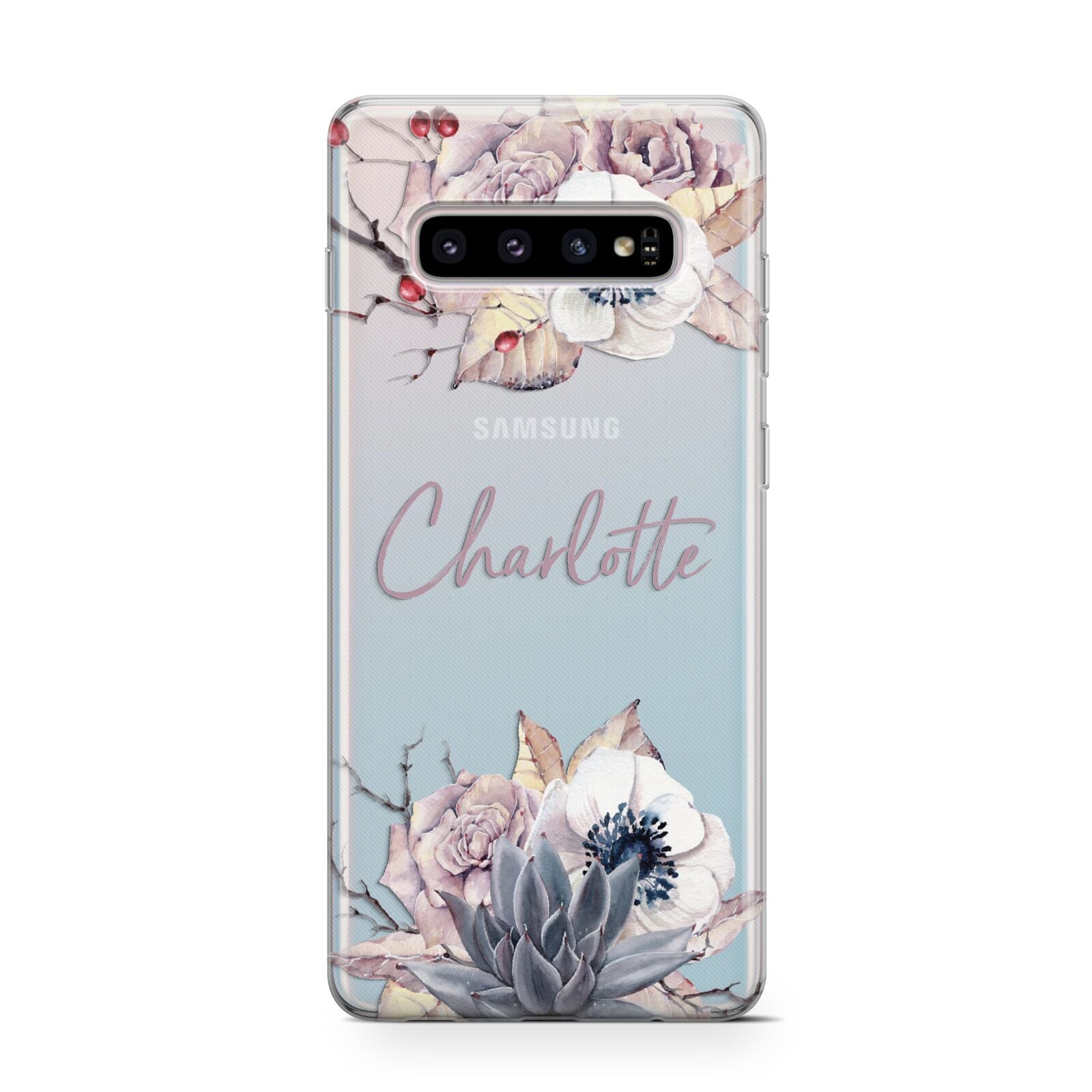 Personalised Autumn Floral Protective Samsung Galaxy Case