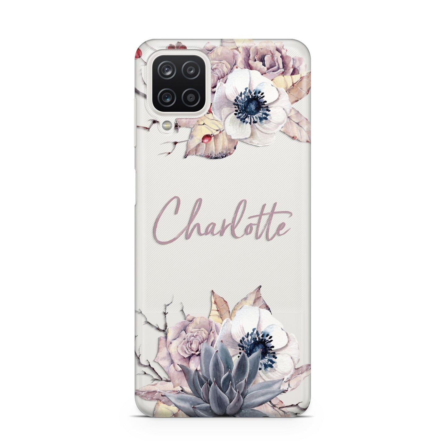 Personalised Autumn Floral Samsung A12 Case