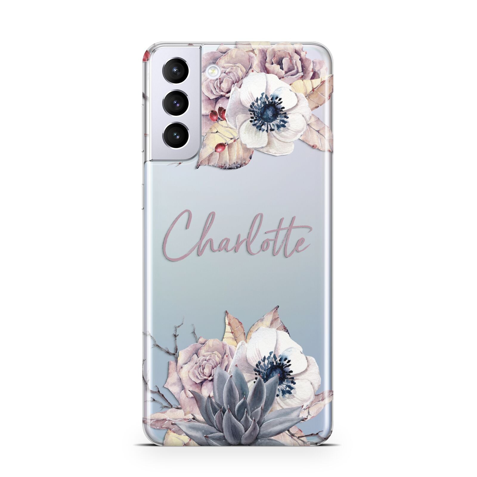 Personalised Autumn Floral Samsung S21 Plus Case