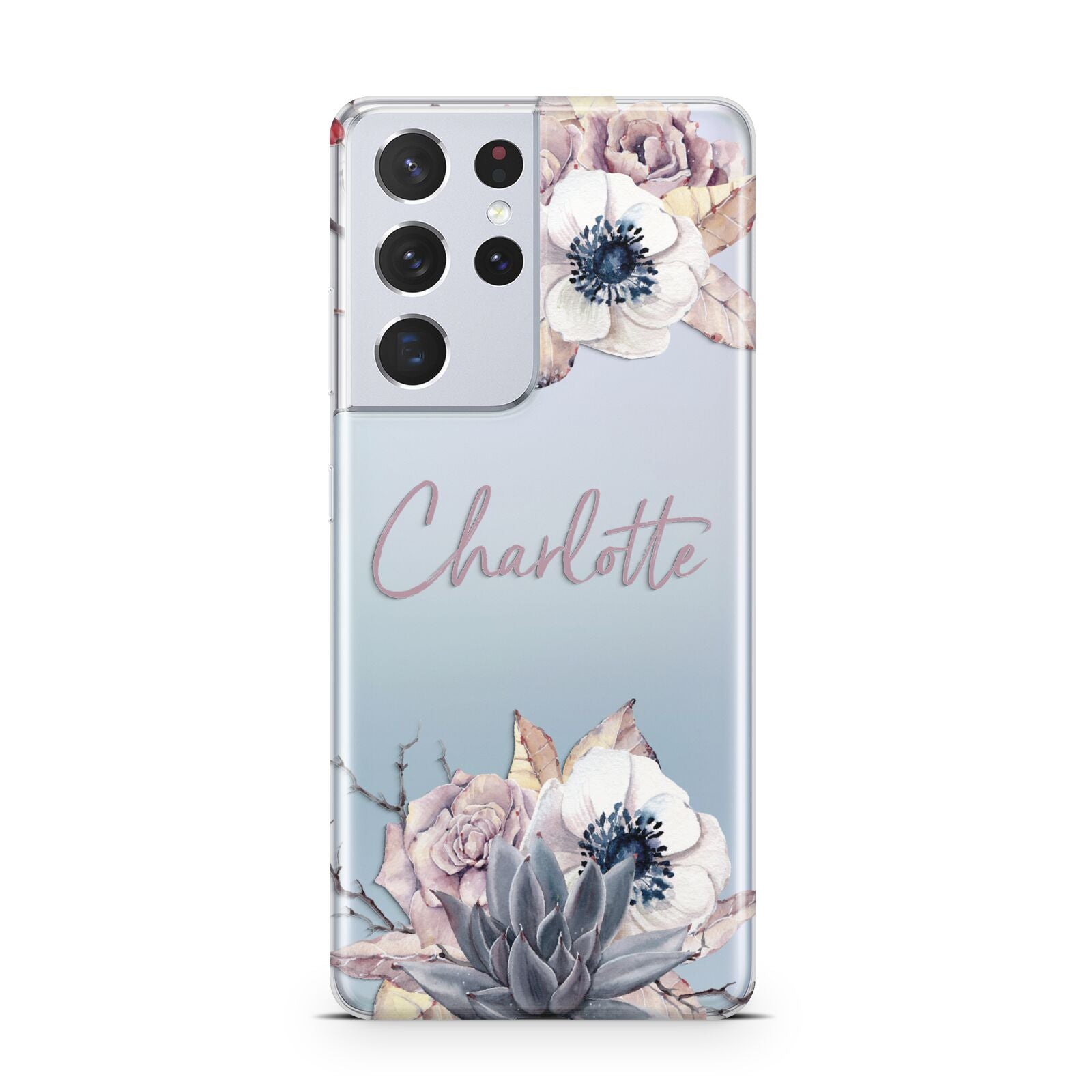 Personalised Autumn Floral Samsung S21 Ultra Case