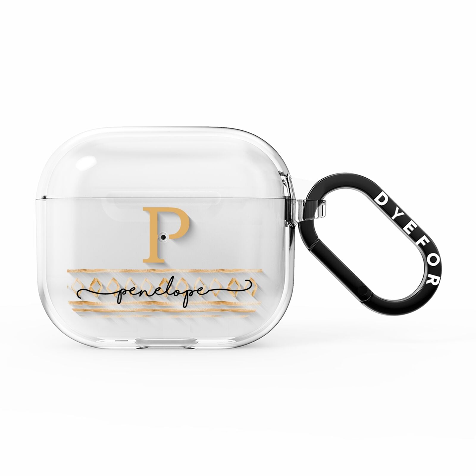 Personalised Aztec Gold AirPods Clear Case 3rd Gen