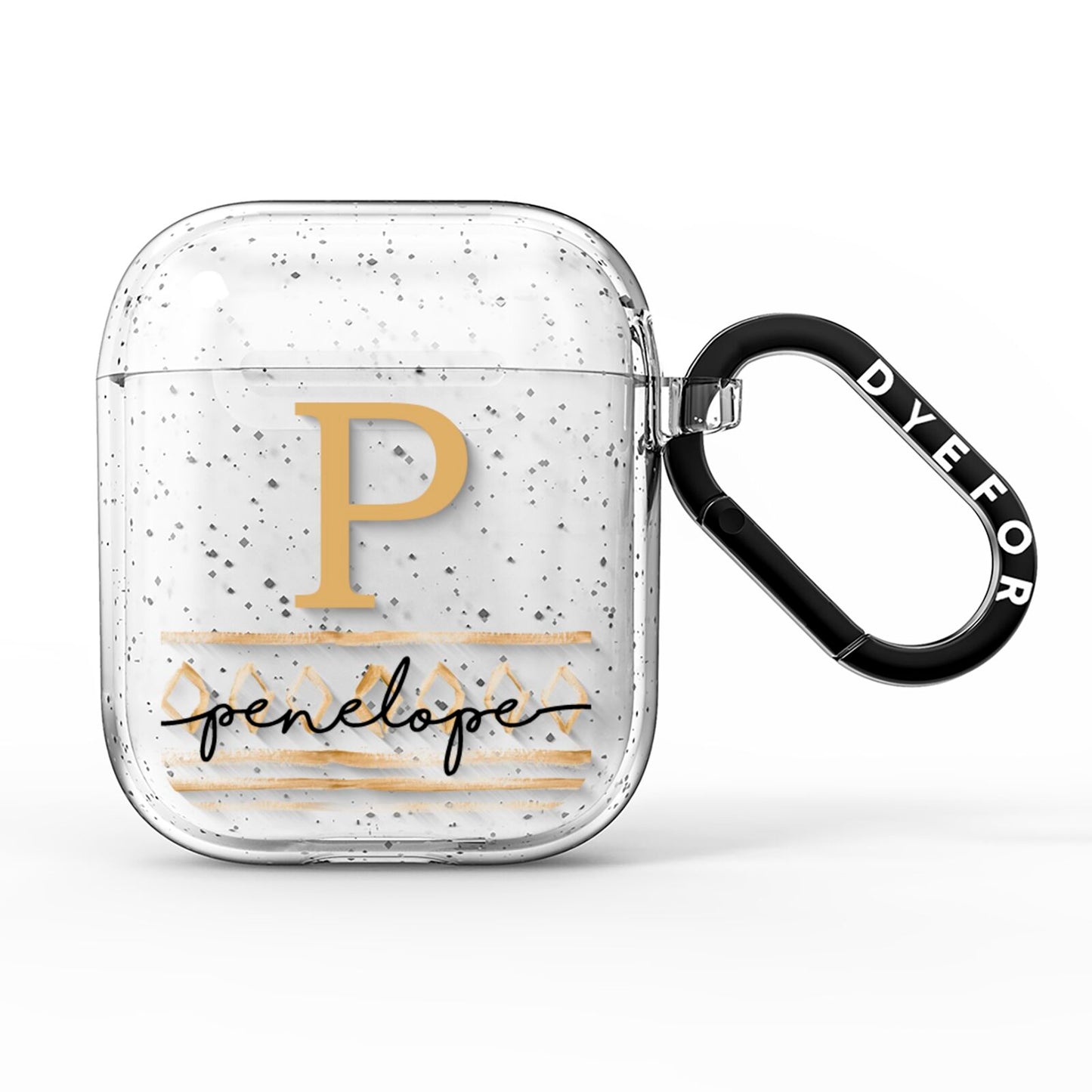 Personalised Aztec Gold AirPods Glitter Case