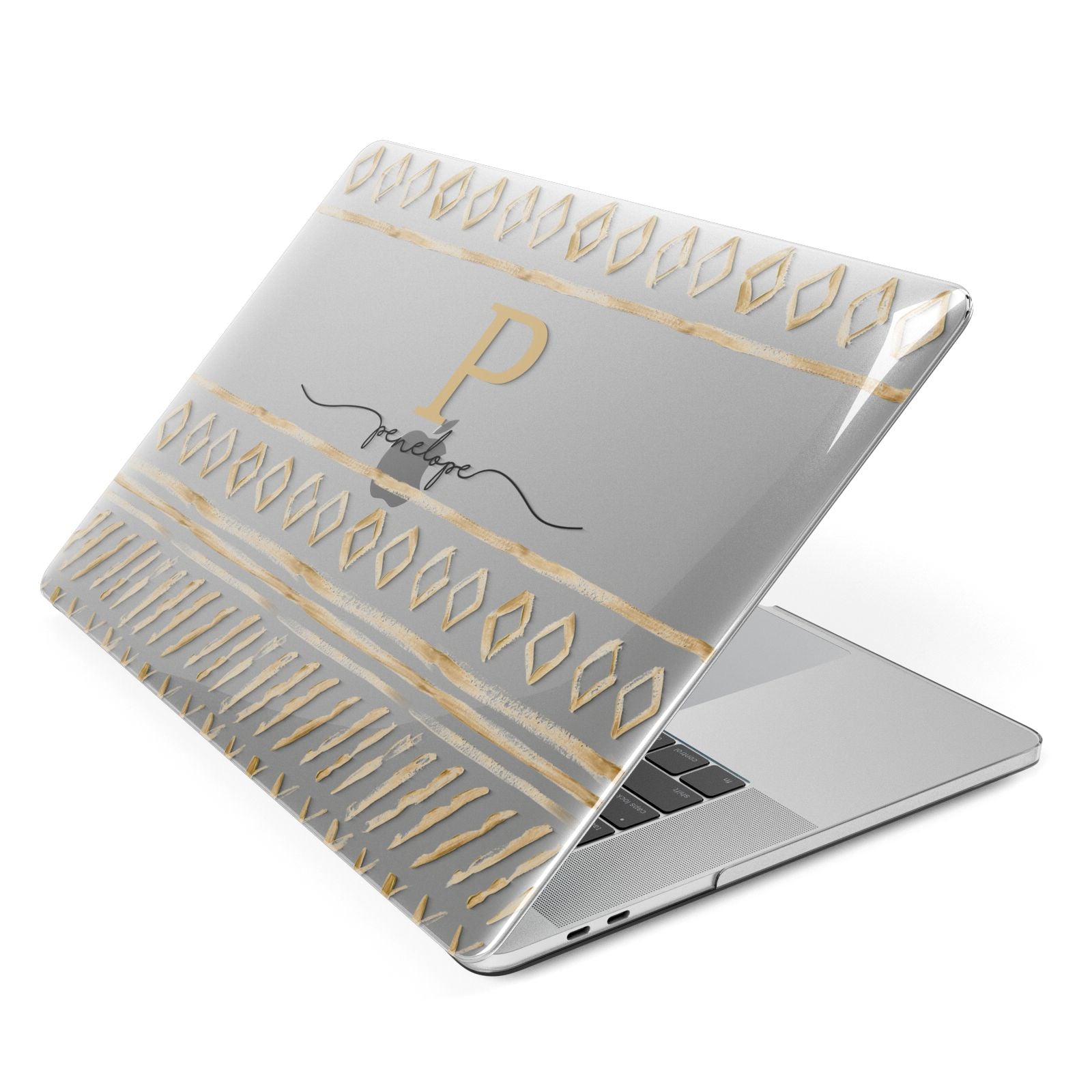 Personalised Aztec Gold Apple MacBook Case Side View