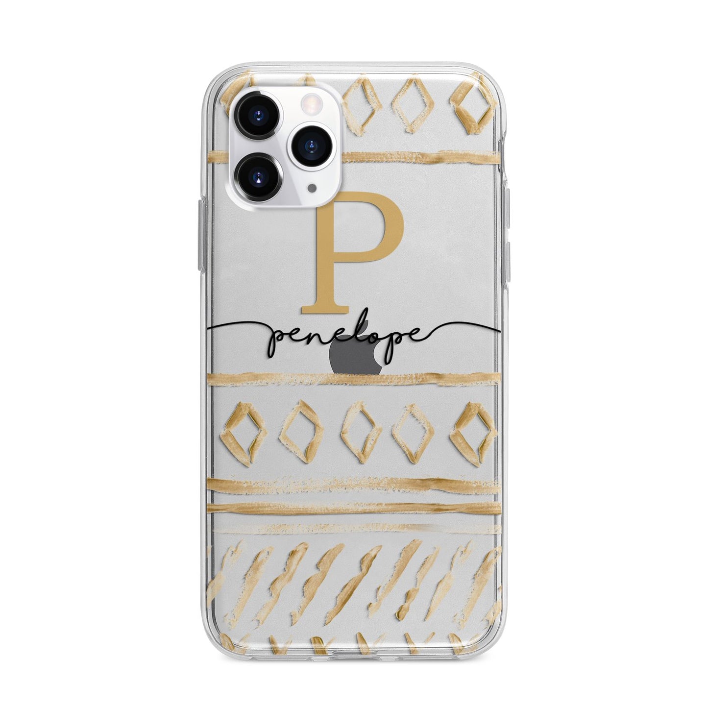 Personalised Aztec Gold Apple iPhone 11 Pro Max in Silver with Bumper Case