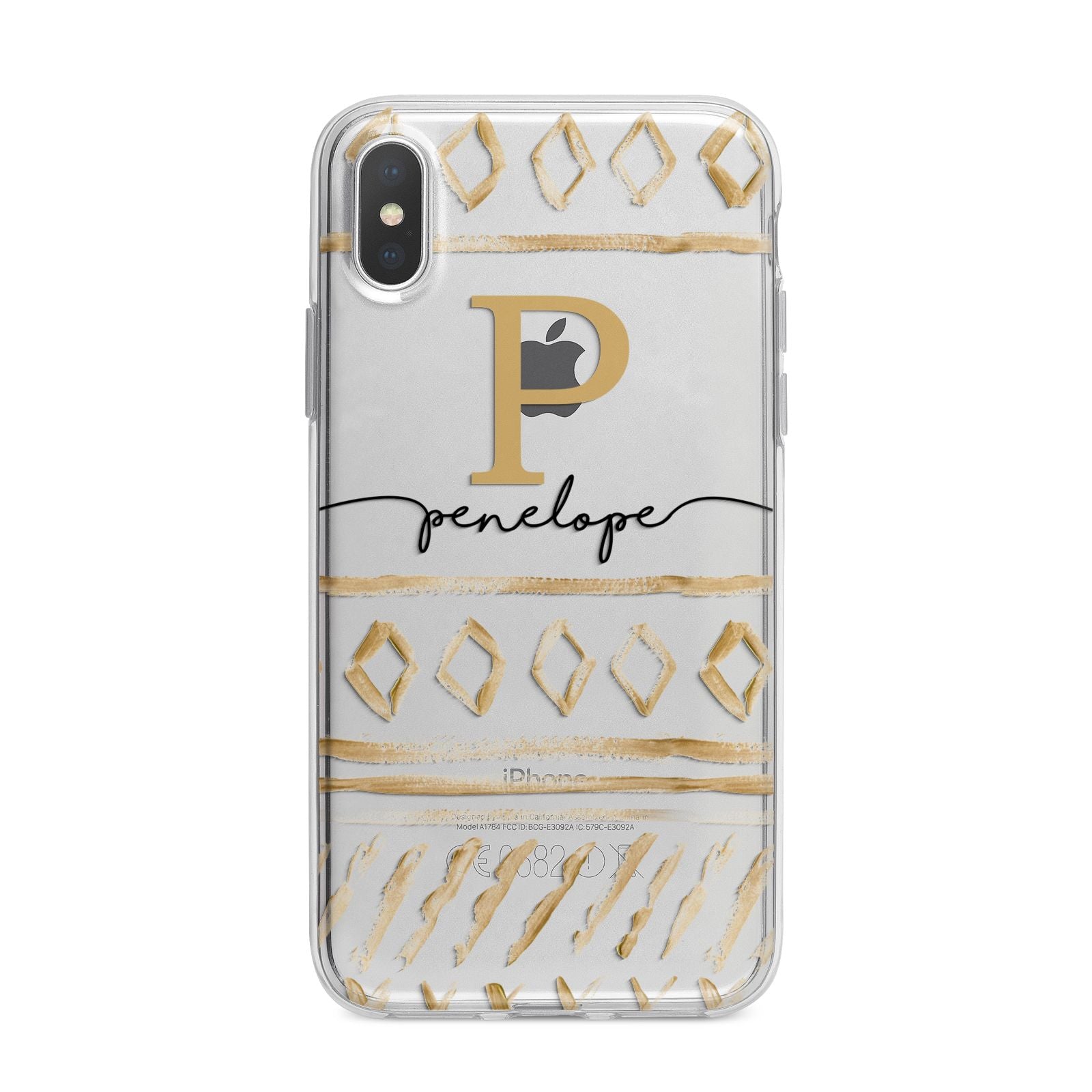 Personalised Aztec Gold iPhone X Bumper Case on Silver iPhone Alternative Image 1