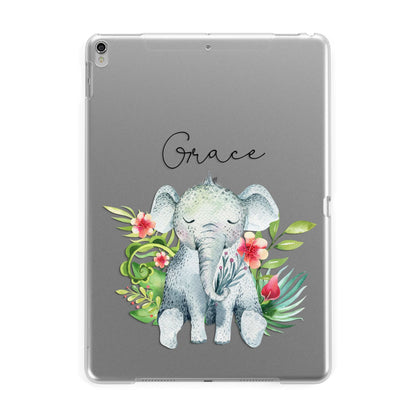 Personalised Baby Elephant Apple iPad Silver Case