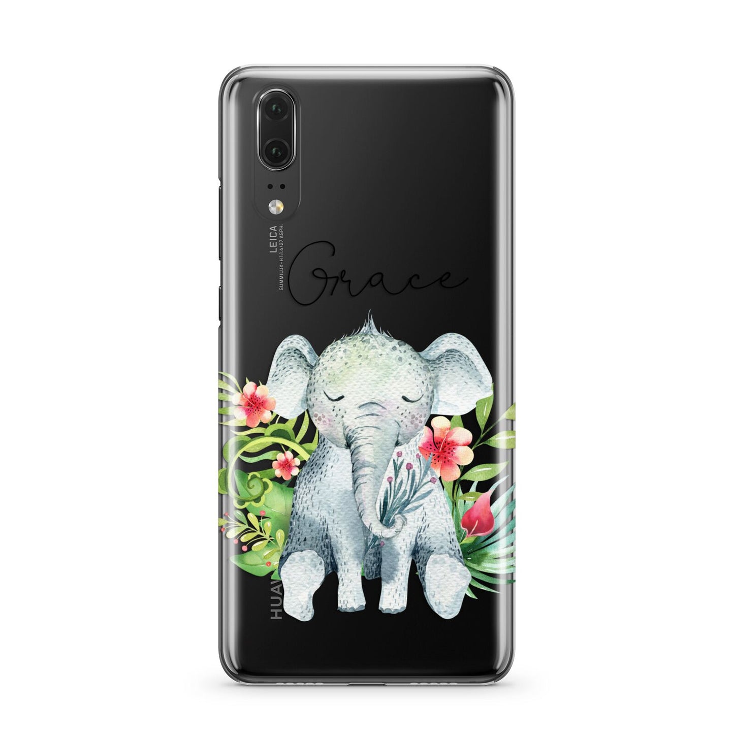 Personalised Baby Elephant Huawei P20 Phone Case