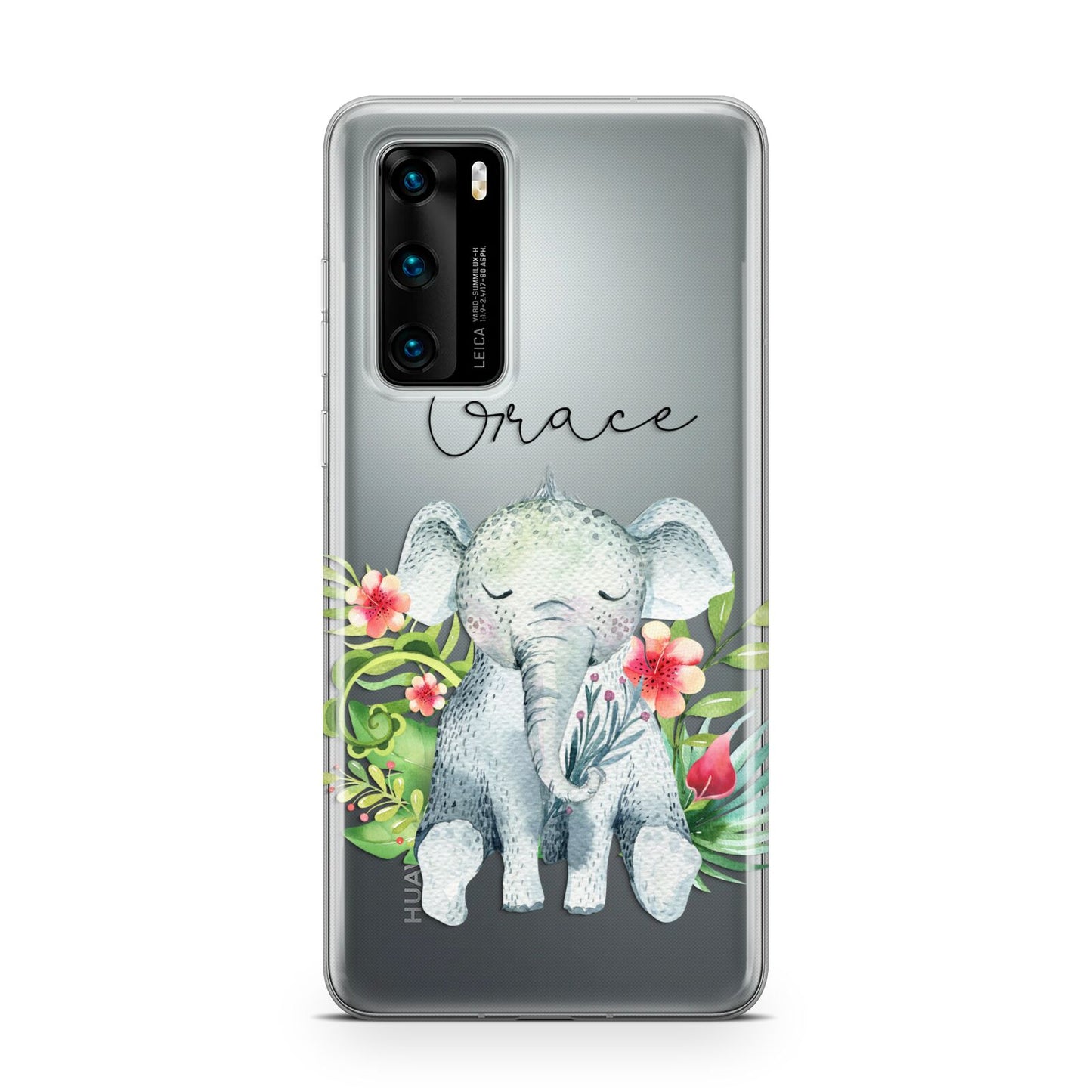 Personalised Baby Elephant Huawei P40 Phone Case