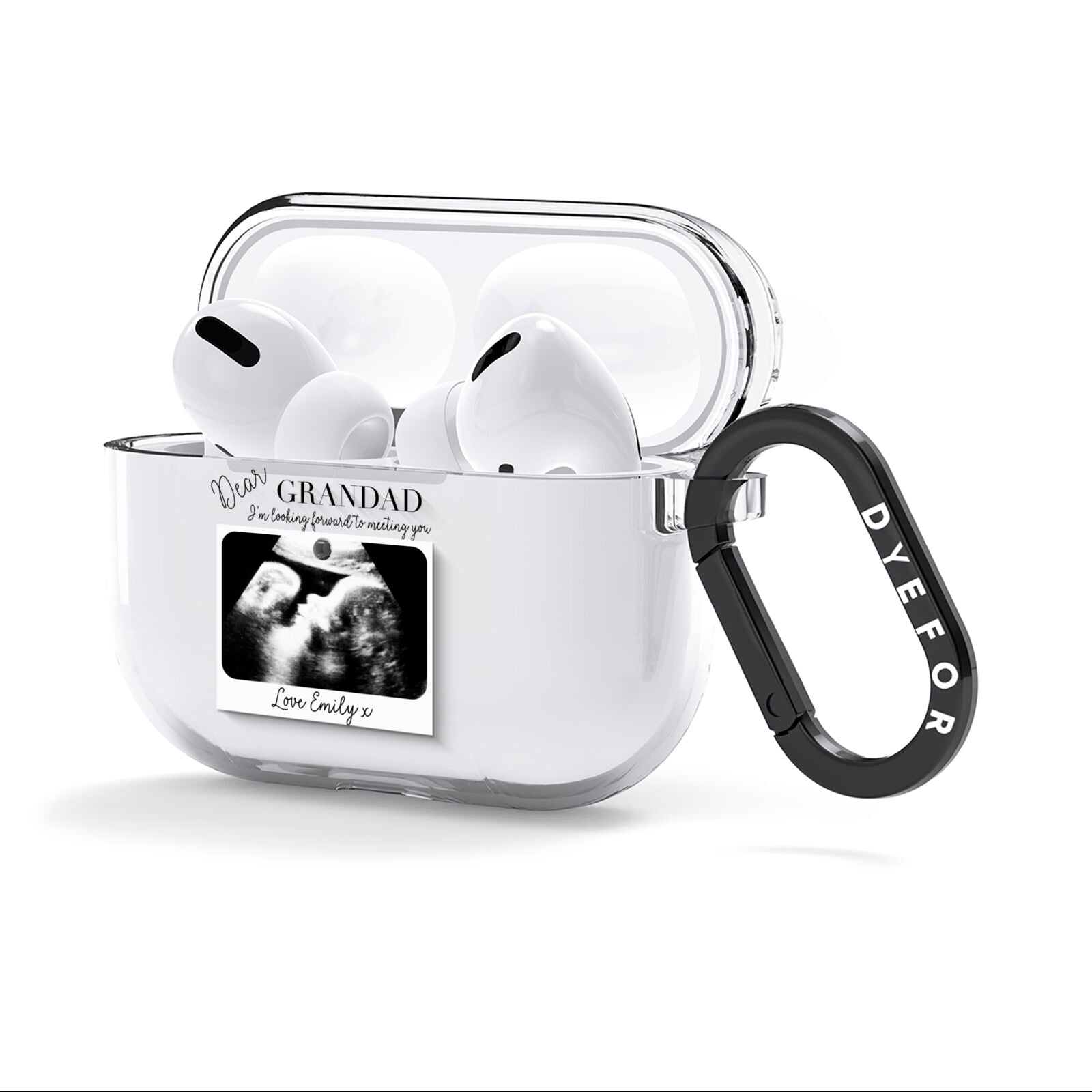 Personalised Baby Scan Photo Upload AirPods Clear Case 3rd Gen Side Image