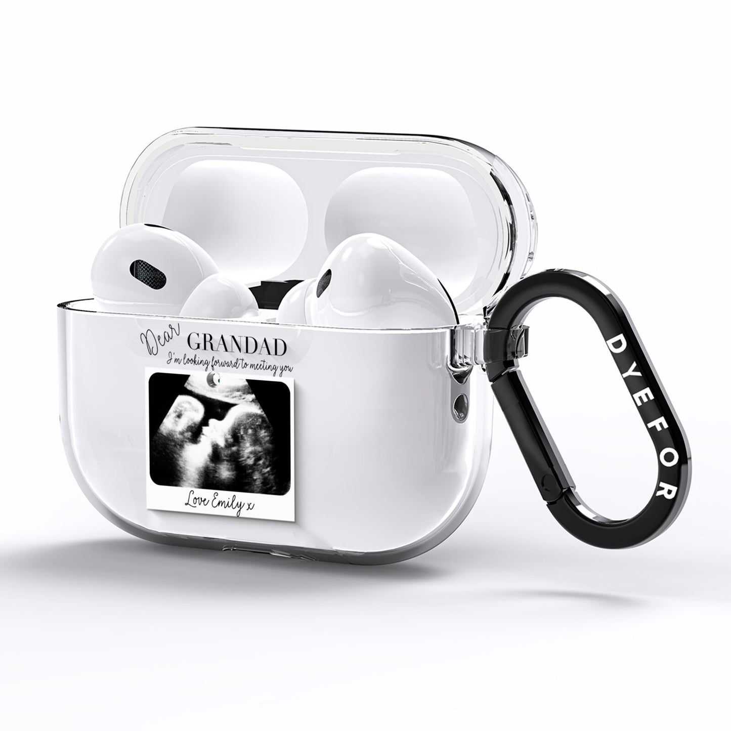 Personalised Baby Scan Photo Upload AirPods Pro Clear Case Side Image