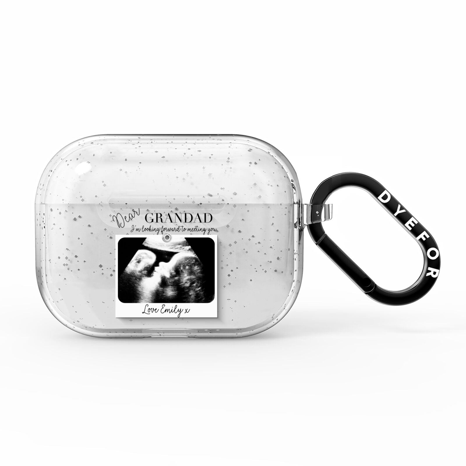 Personalised Baby Scan Photo Upload AirPods Pro Glitter Case