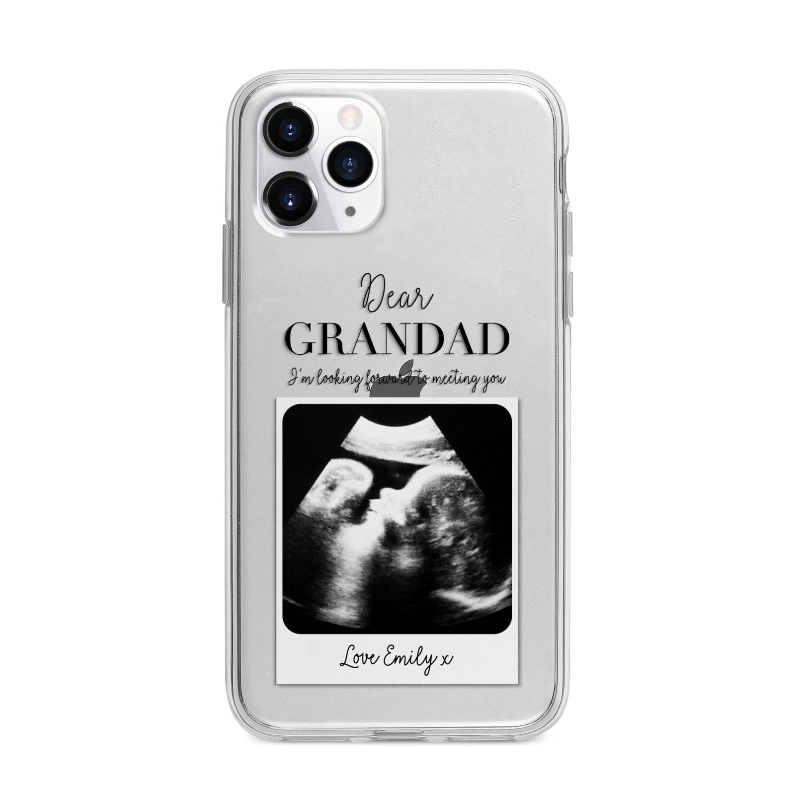 Personalised Baby Scan Photo Upload Apple iPhone 11 Pro Max in Silver with Bumper Case