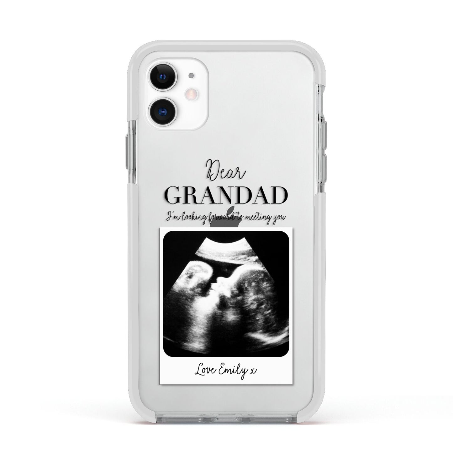 Personalised Baby Scan Photo Upload Apple iPhone 11 in White with White Impact Case