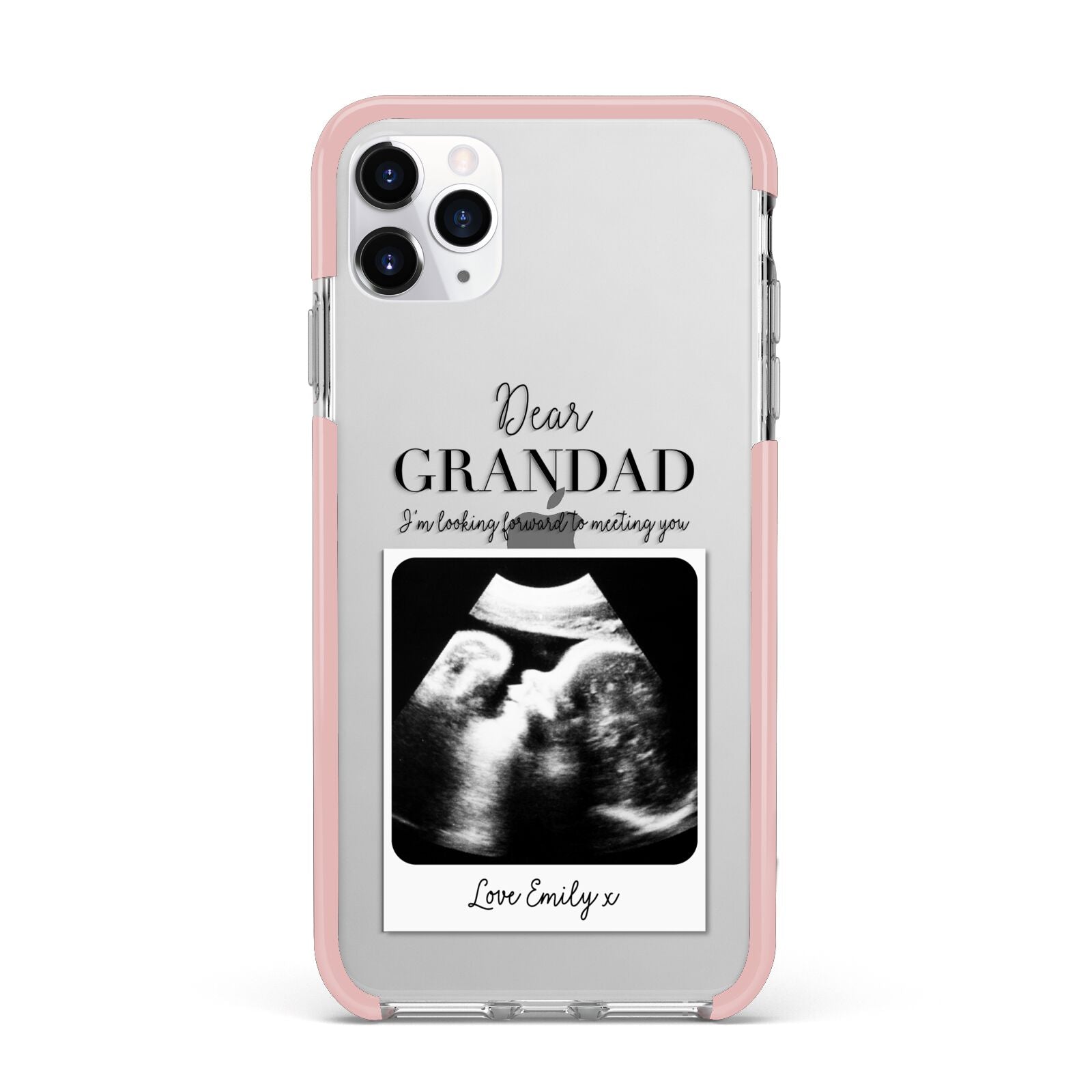 Personalised Baby Scan Photo Upload iPhone 11 Pro Max Impact Pink Edge Case