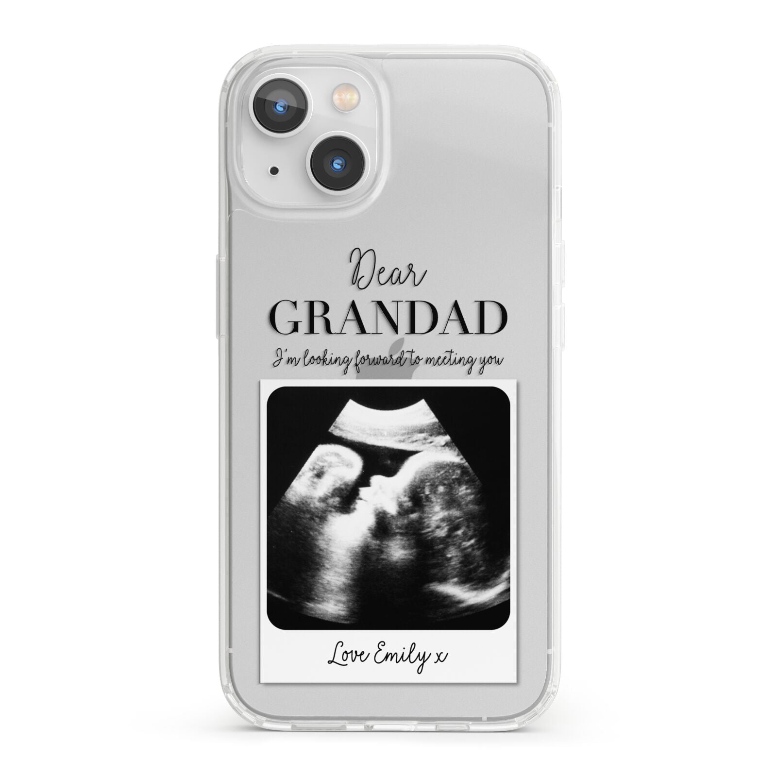 Personalised Baby Scan Photo Upload iPhone 13 Clear Bumper Case