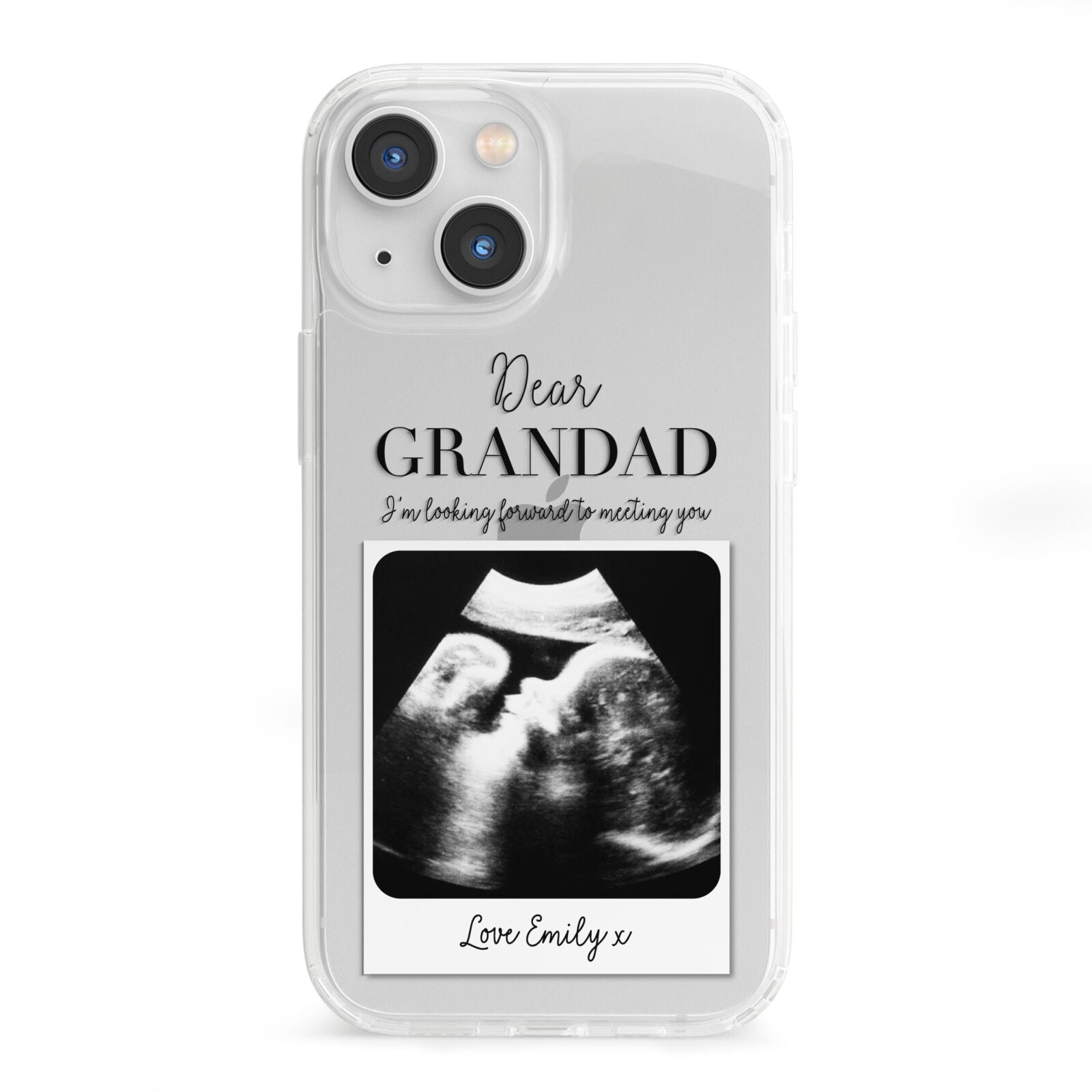 Personalised Baby Scan Photo Upload iPhone 13 Mini Clear Bumper Case