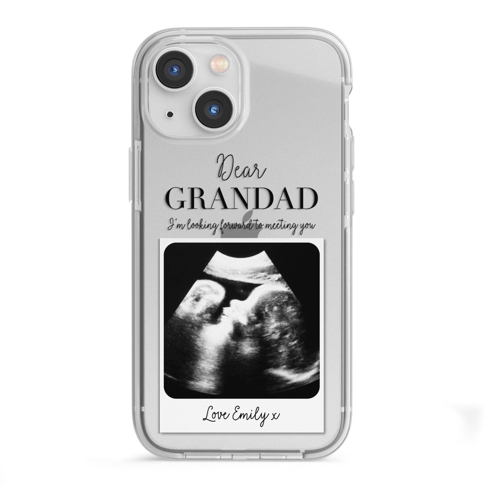 Personalised Baby Scan Photo Upload iPhone 13 Mini TPU Impact Case with White Edges