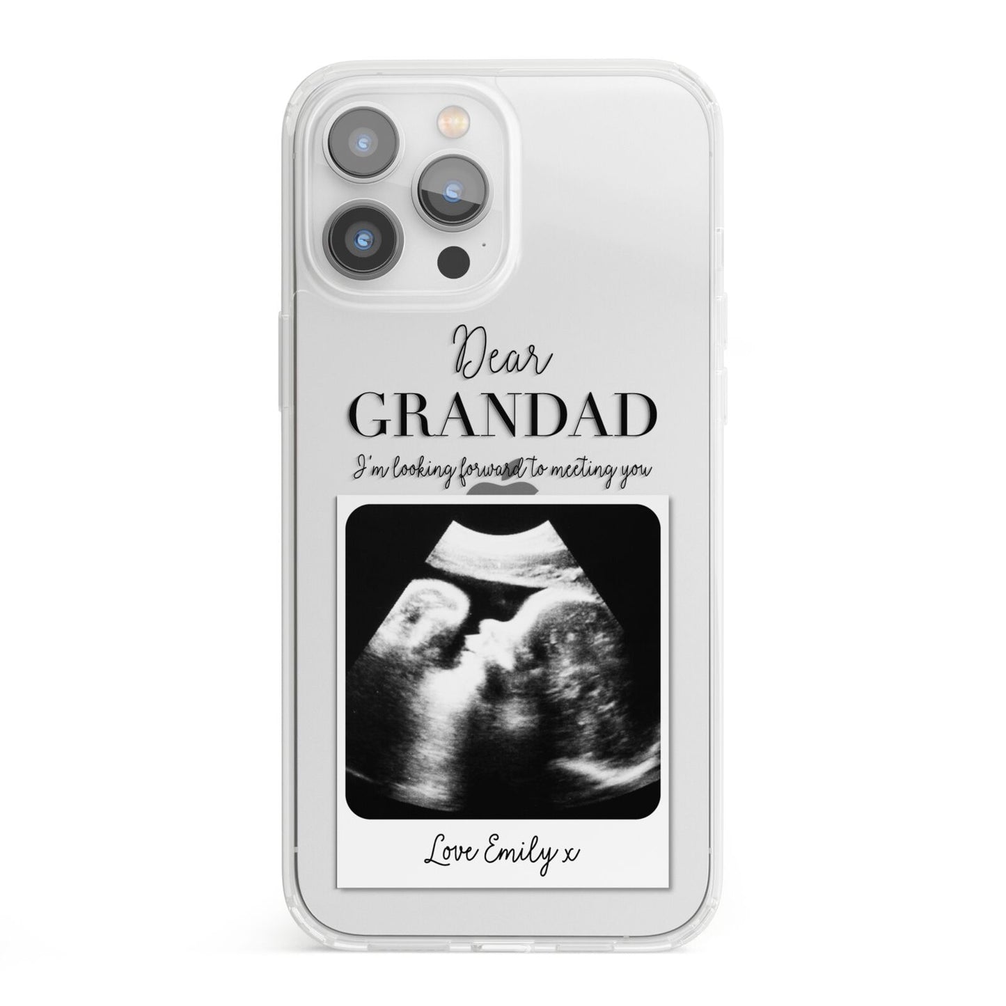 Personalised Baby Scan Photo Upload iPhone 13 Pro Max Clear Bumper Case