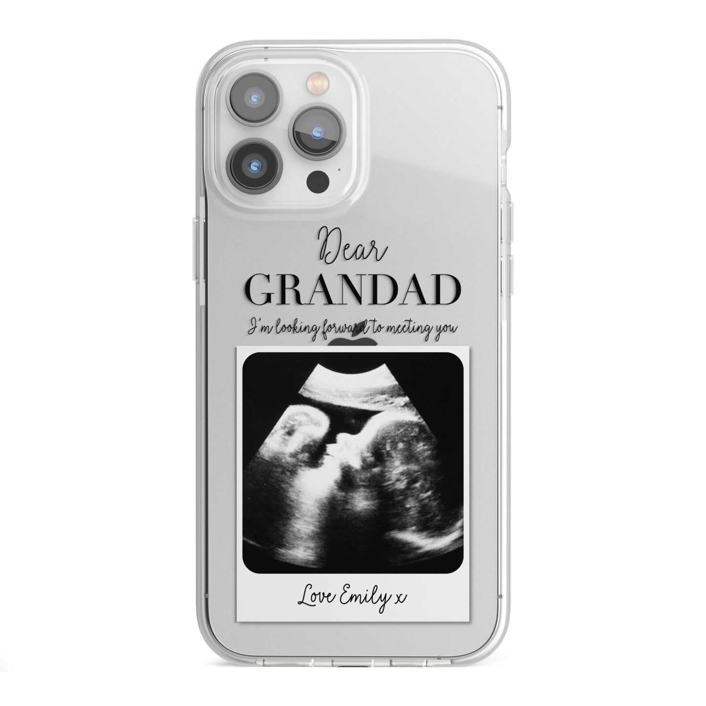 Personalised Baby Scan Photo Upload iPhone 13 Pro Max TPU Impact Case with White Edges