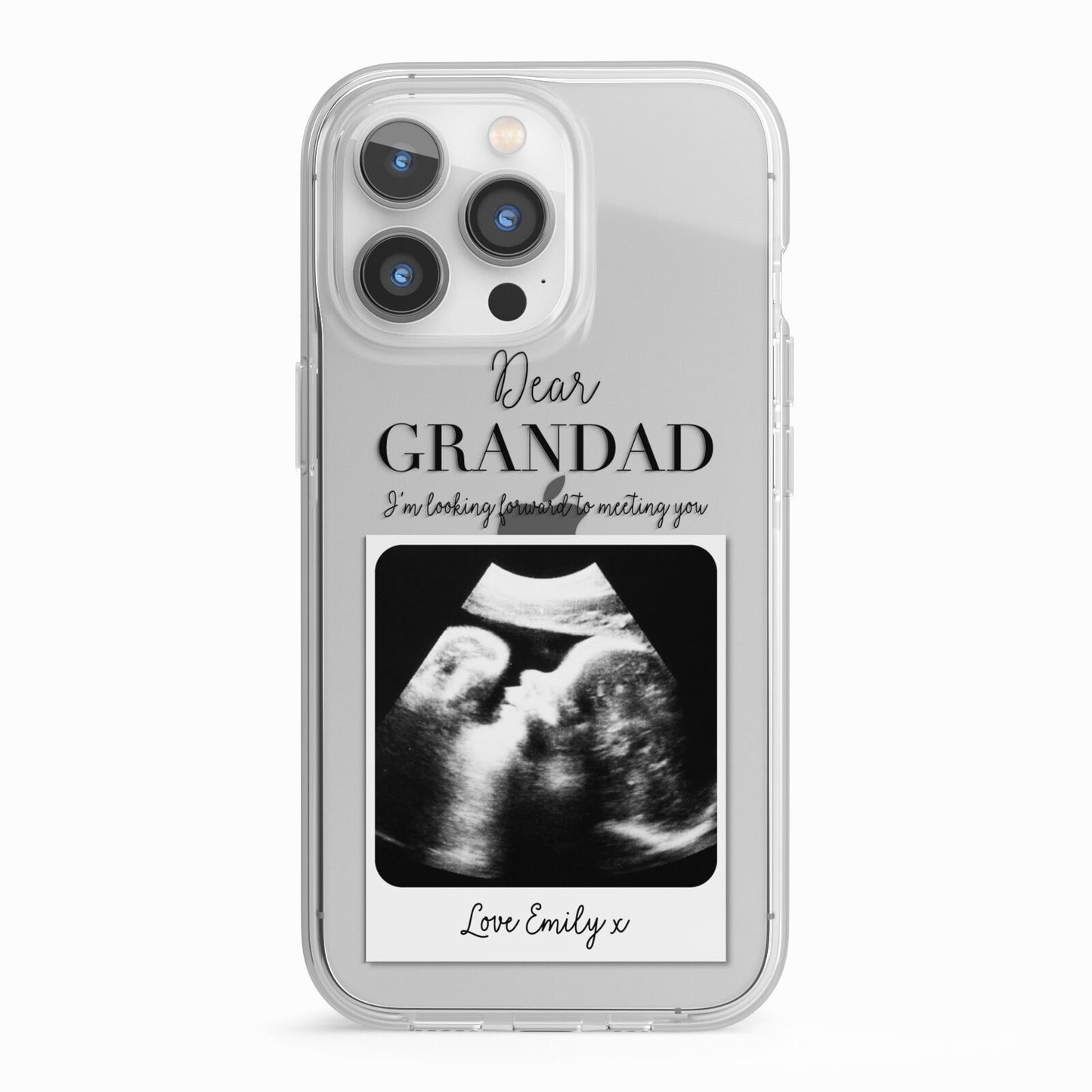 Personalised Baby Scan Photo Upload iPhone 13 Pro TPU Impact Case with White Edges