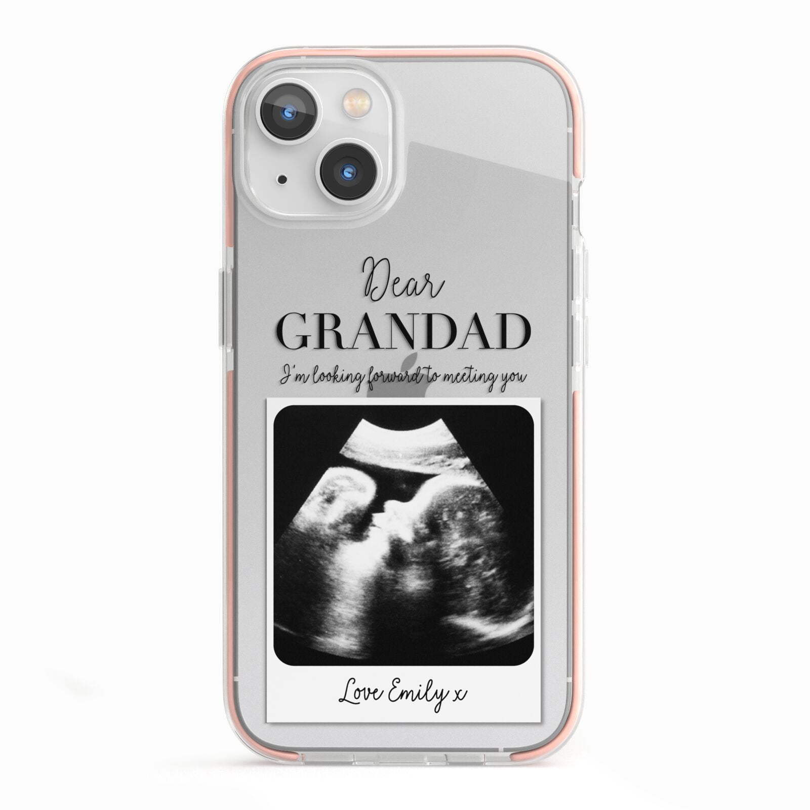 Personalised Baby Scan Photo Upload iPhone 13 TPU Impact Case with Pink Edges