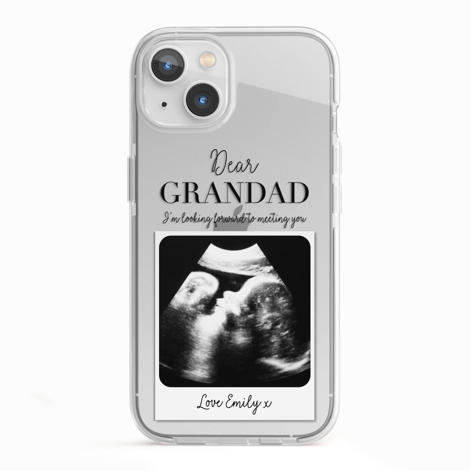 Personalised Baby Scan Photo Upload iPhone 13 TPU Impact Case with White Edges