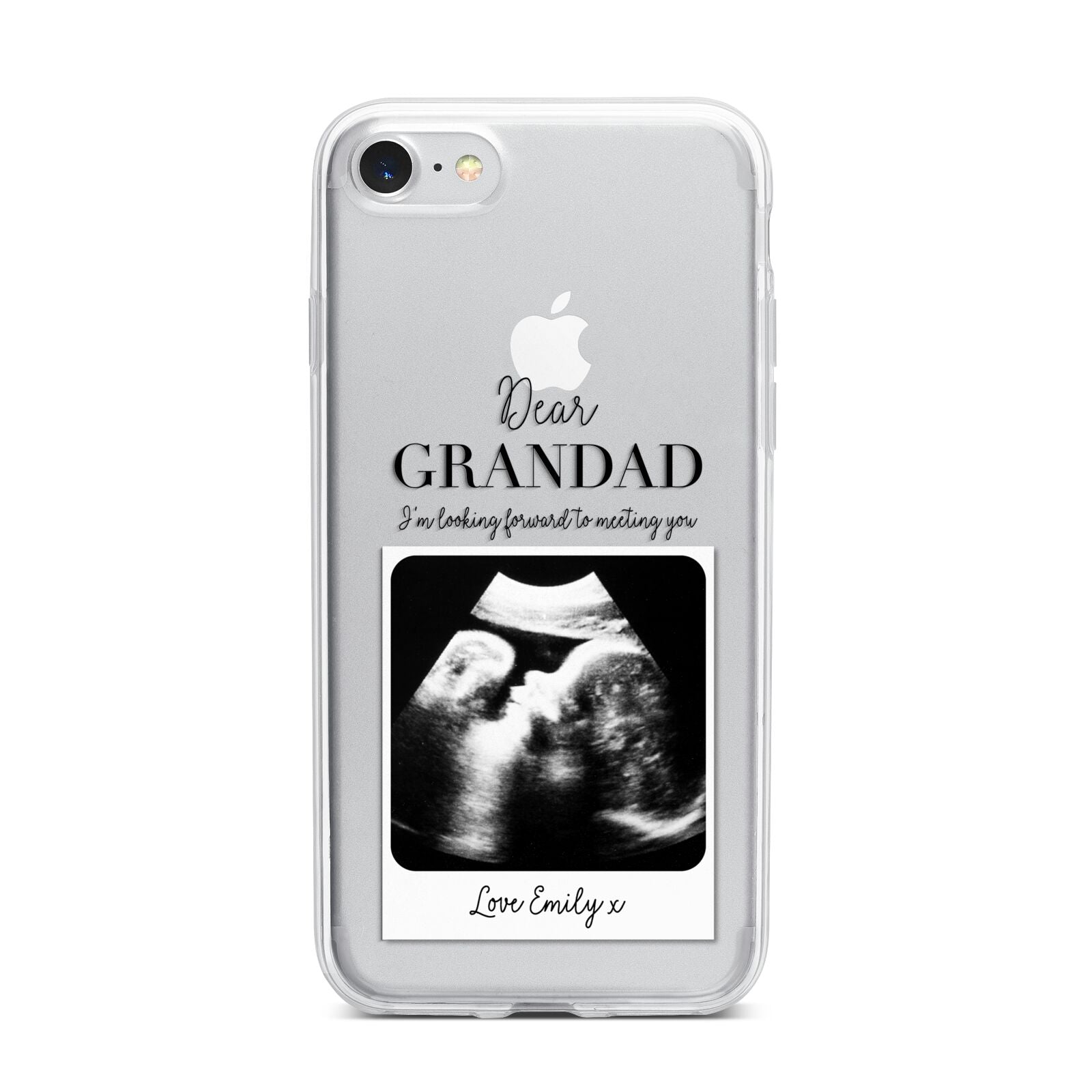 Personalised Baby Scan Photo Upload iPhone 7 Bumper Case on Silver iPhone