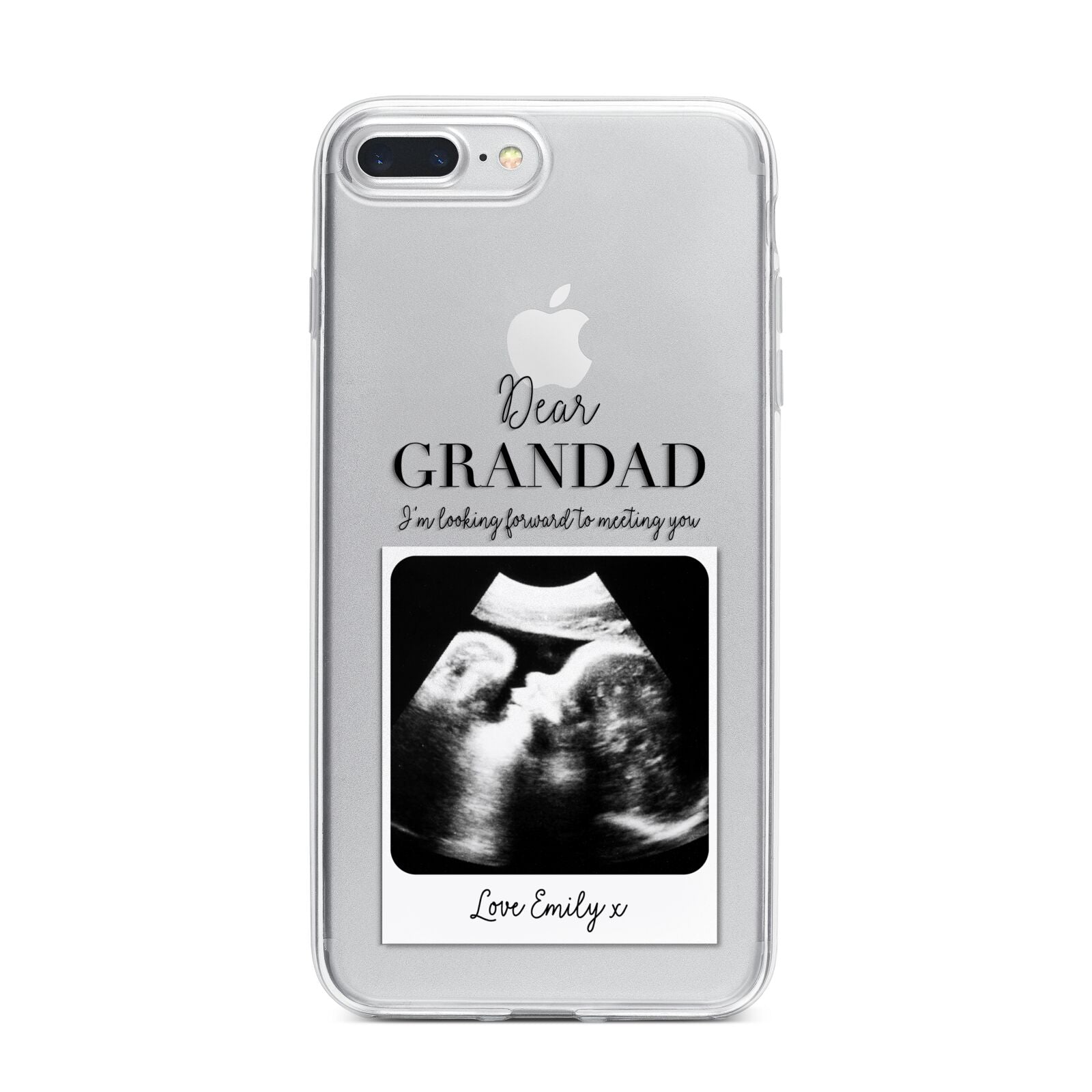 Personalised Baby Scan Photo Upload iPhone 7 Plus Bumper Case on Silver iPhone