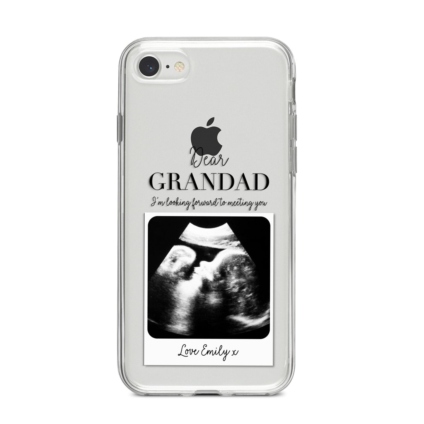 Personalised Baby Scan Photo Upload iPhone 8 Bumper Case on Silver iPhone