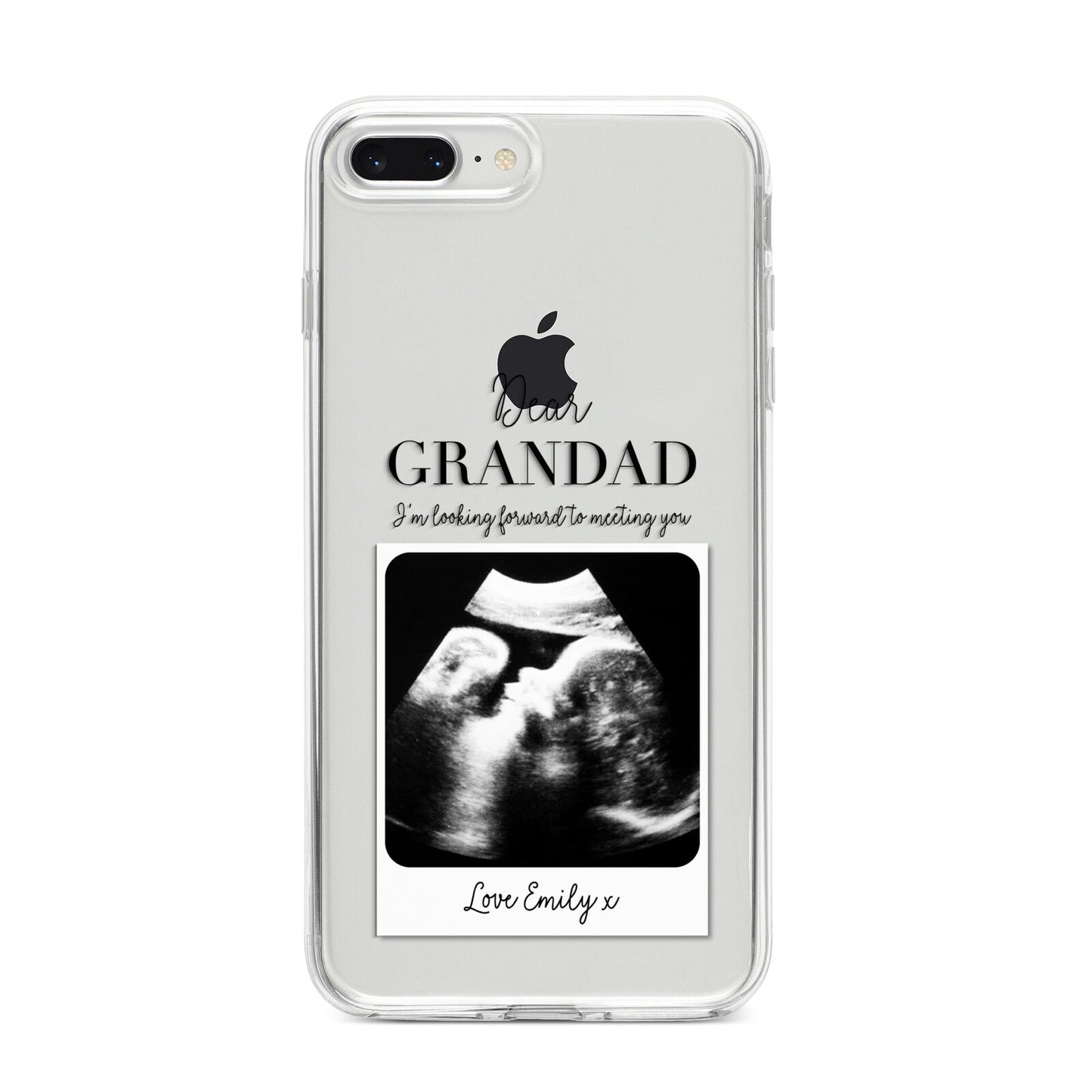 Personalised Baby Scan Photo Upload iPhone 8 Plus Bumper Case on Silver iPhone