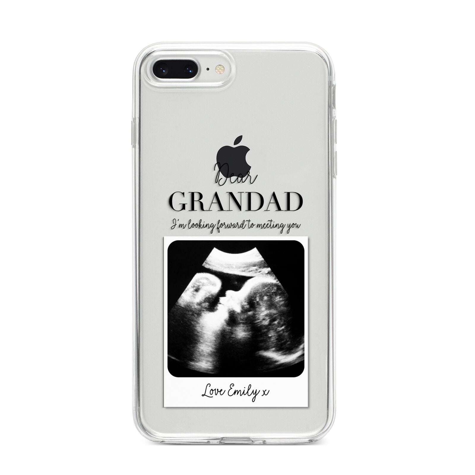 Personalised Baby Scan Photo Upload iPhone 8 Plus Bumper Case on Silver iPhone