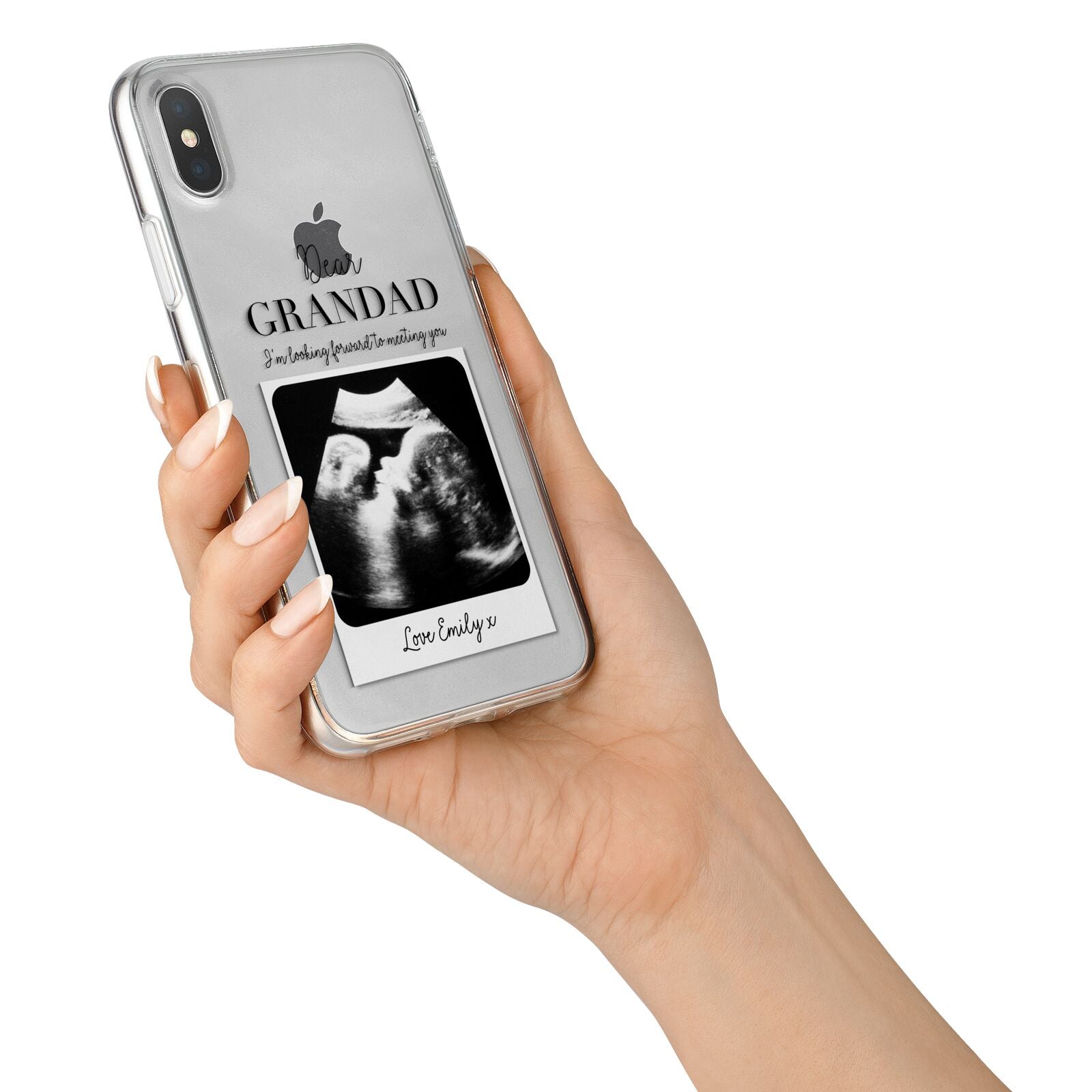 Personalised Baby Scan Photo Upload iPhone X Bumper Case on Silver iPhone Alternative Image 2