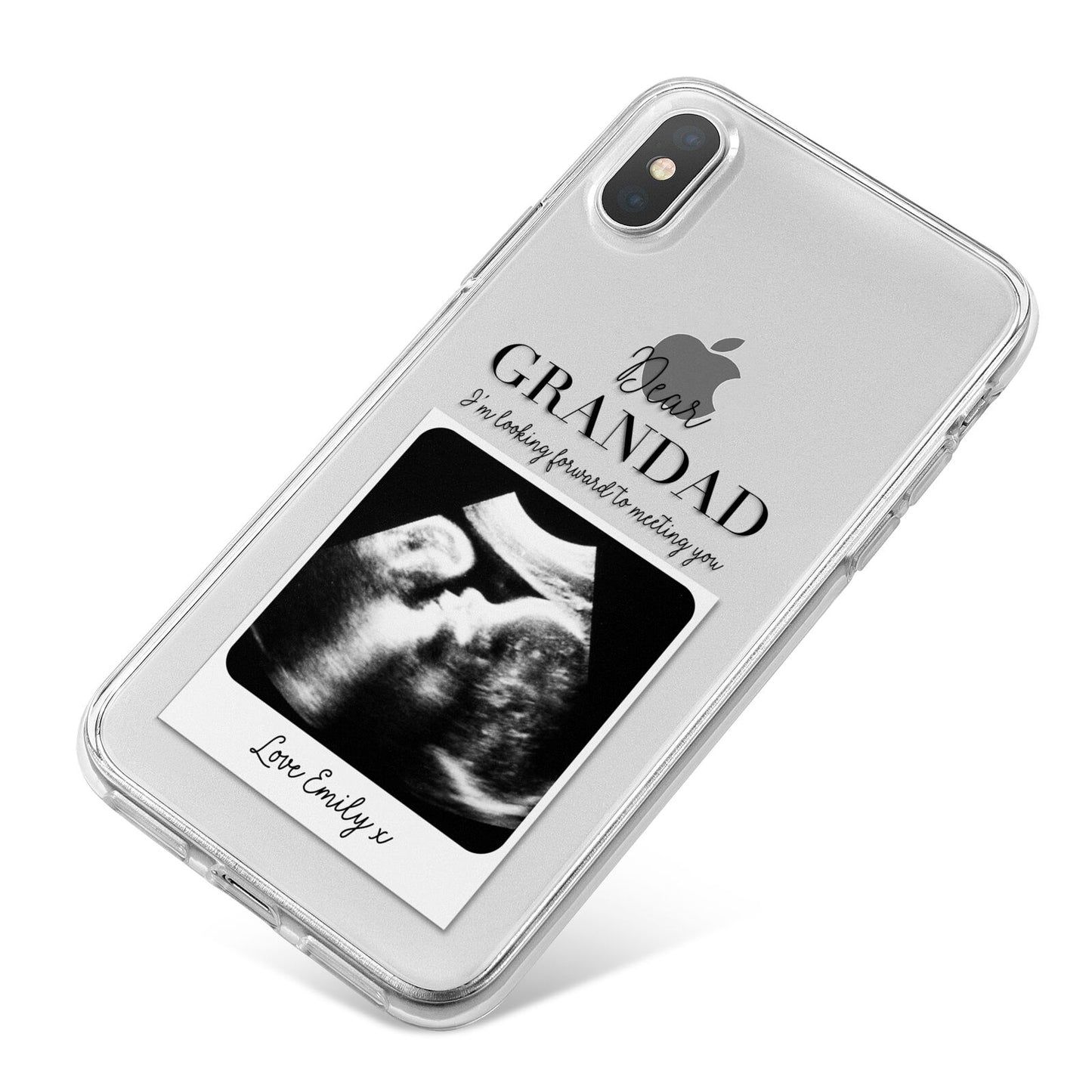 Personalised Baby Scan Photo Upload iPhone X Bumper Case on Silver iPhone