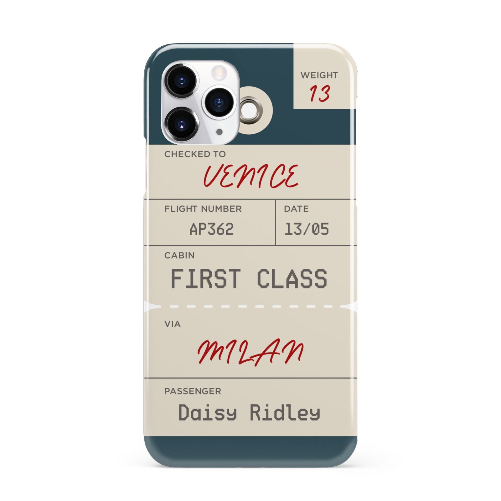 Personalised Baggage Tag iPhone 11 Pro 3D Snap Case