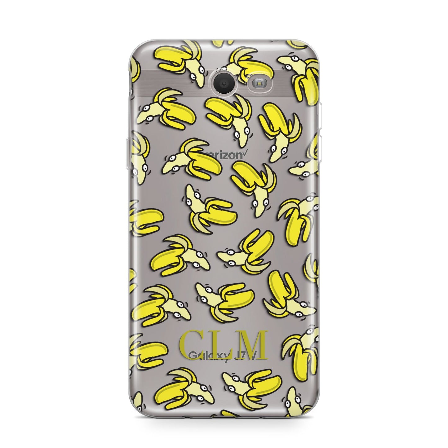 Personalised Banana Initials Clear Samsung Galaxy J7 2017 Case