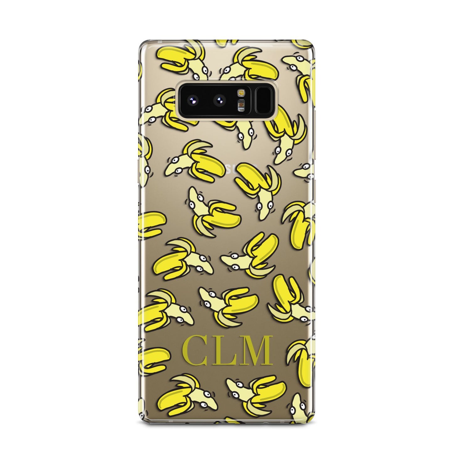 Personalised Banana Initials Clear Samsung Galaxy Note 8 Case