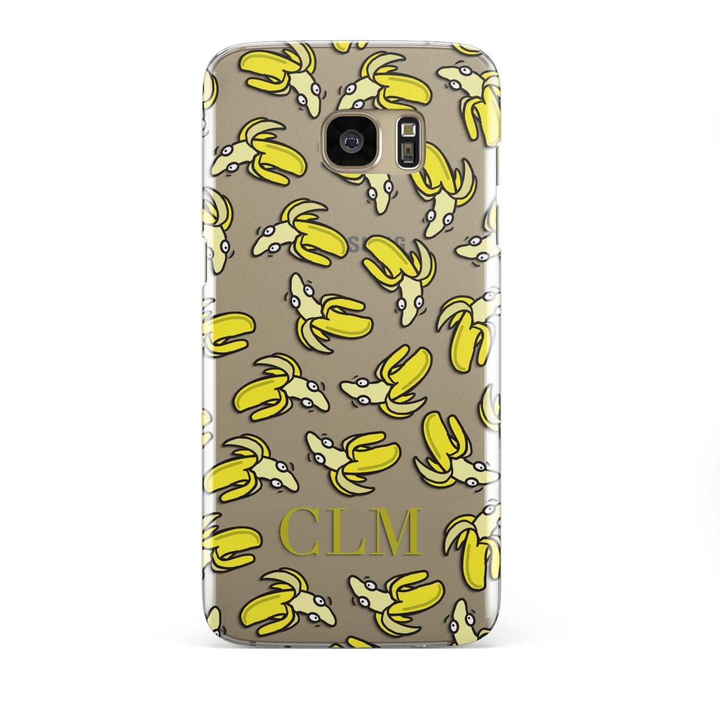 Personalised Banana Initials Clear Samsung Galaxy S7 Edge Case