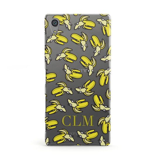 Personalised Banana Initials Clear Sony Xperia Case
