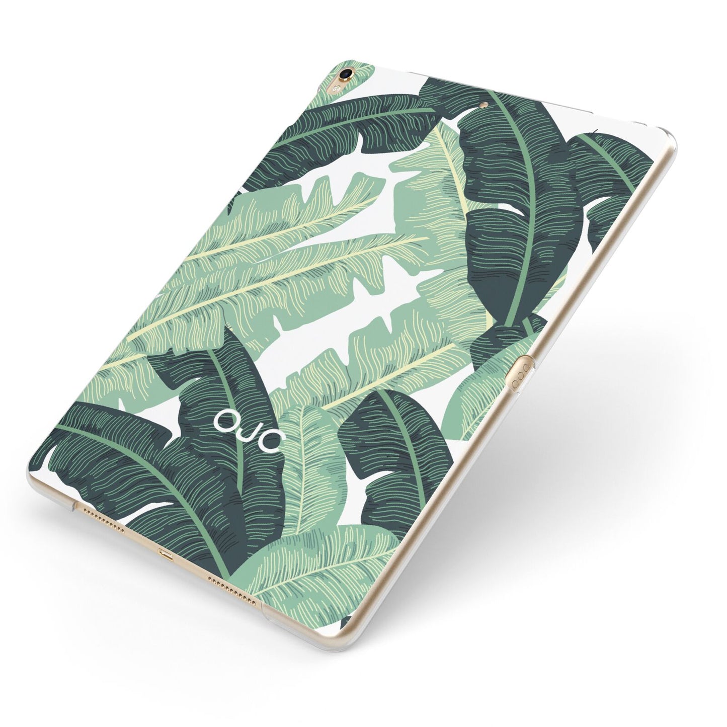 Personalised Banana Leaves Apple iPad Case on Gold iPad Side View