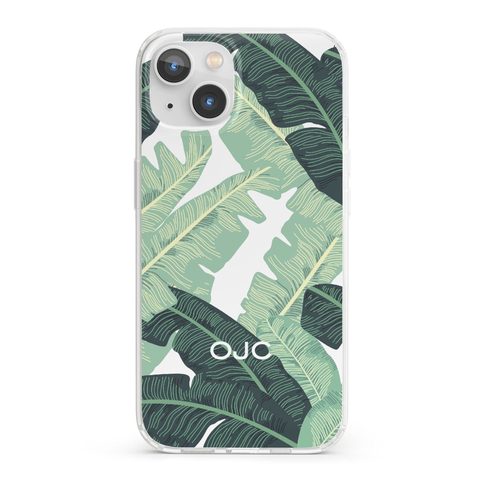 Personalised Banana Leaves iPhone 13 Clear Bumper Case